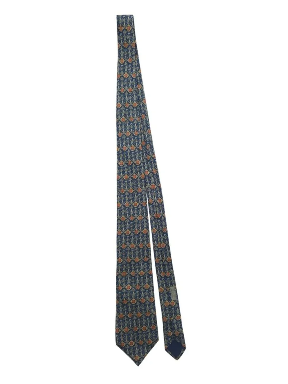 Hermès Paris PALM & SUNFLOWERS 100% Silk Geometric Tie Made In France - 7672 TA - Picture 2 of 6